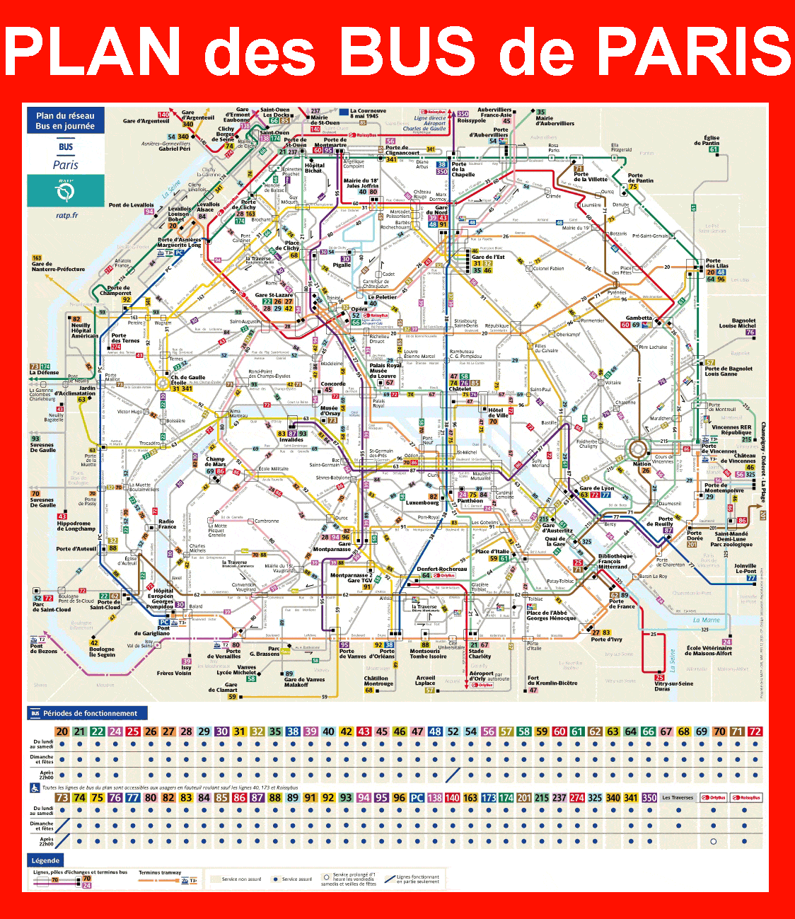 Plan bus Paris