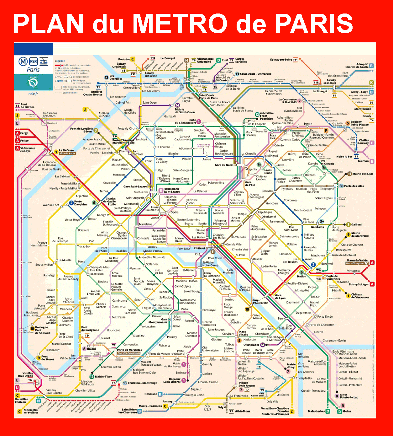 Plan Du Métro De Paris - Plan Réseau Métro Parisien