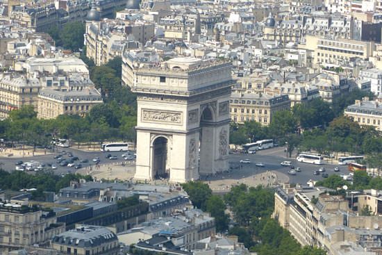 Tour Eiffel vue du 1er étage Arc de Triomphe