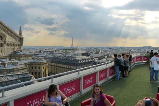 Vue panoramique terrasse Galeries Lafayette Paris