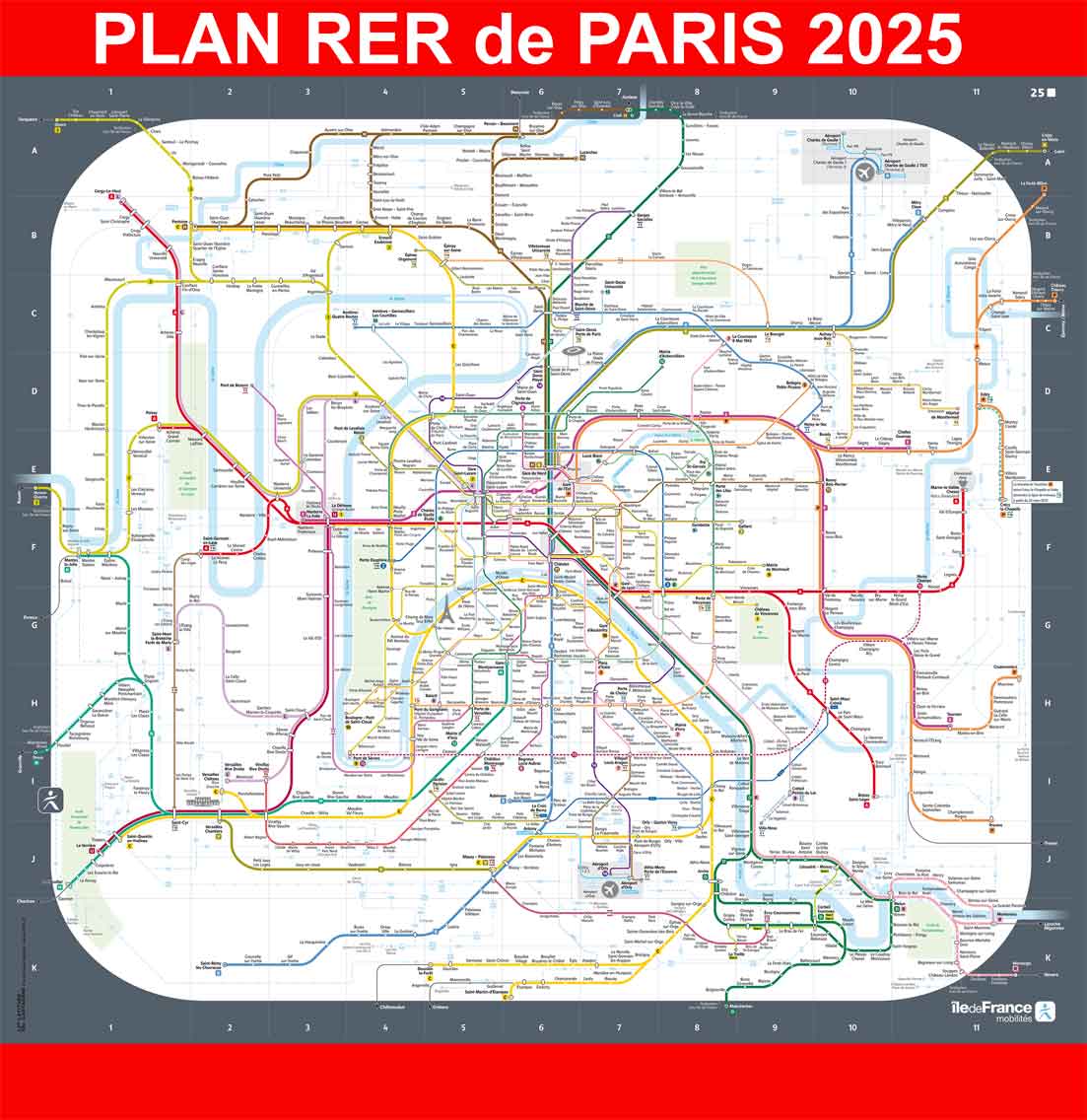 Plan RER de Paris et Transilien 2025