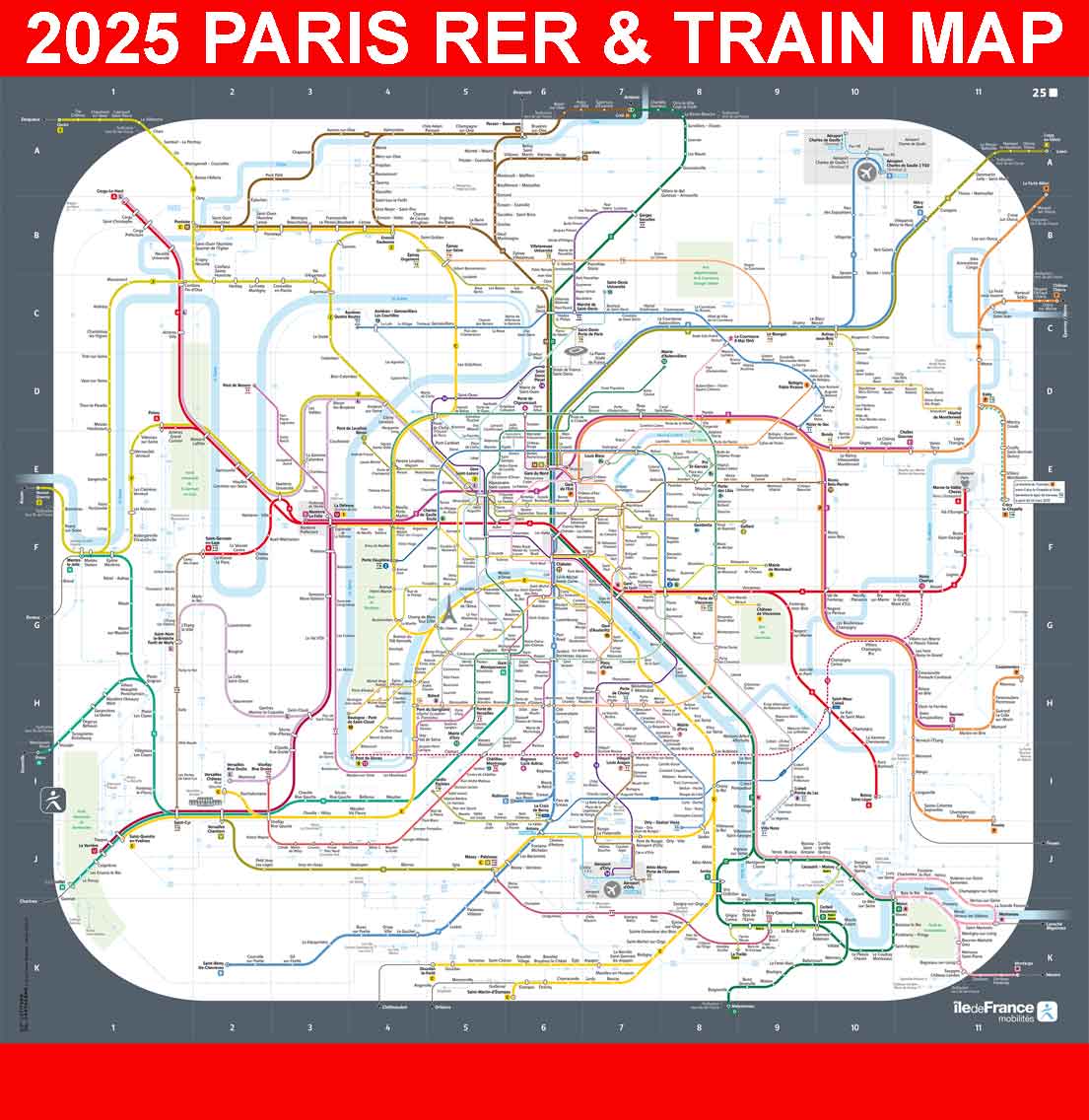 2025 PARIS RER and Transilien map